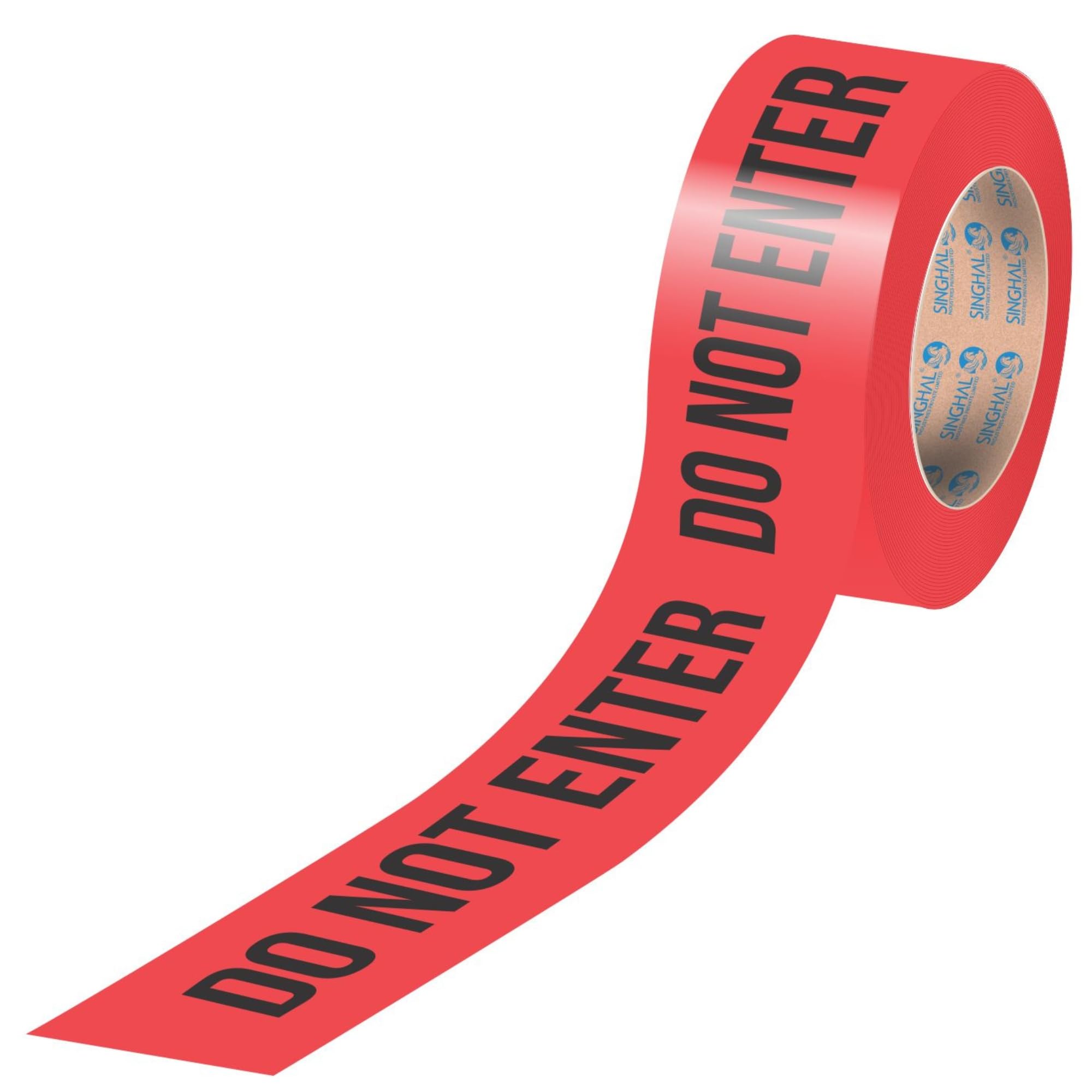 SINGHAL “Do Not Enter” Red Safety Tape - High-Visibility Waterproof Barrier Tape, 3″ Width, Bold Black Print for Construction, Events & Hazard Zones (305 m (1000 ft))