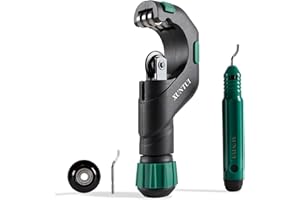 XUNTUI Copper Pipe Cutter Tool Set 3/16"-2" OD, Tube Cutter for Copper,Brass,Aluminum&Stainless Steel, HVAC Metal Plumbing Tubing cutter Tool with Deburring Tools&Extra Blades(XT600616)