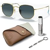 Ray-Ban RB3548N HEXAGONAL FLAT LENSES Square-Round Shaped Sunglasses for Men & Women with Official RAYBAN Eyewear Kit