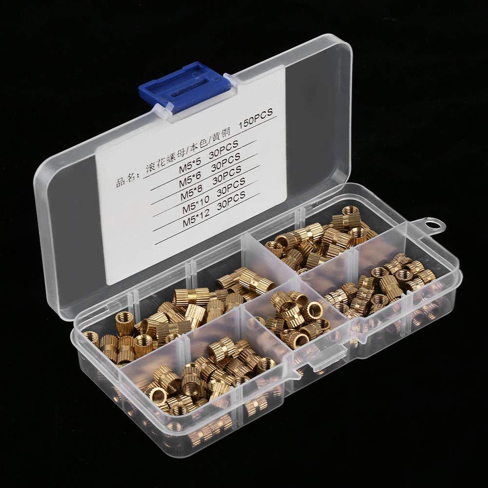 150Pcs Brass Knurled Nut with True color for installing in the threaded tapered hole M5*5 M5*6 M5*8 M5*10 M5*12 - Image 3