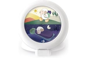 Pabobo - Kid Sleep Globetrotter Children's Nomadic Educational Alarm Clock Day/Night Luminous Globetrotter White