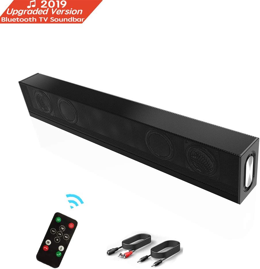 Sound Bar, 20W TV Wired and Wireless Bluetooth Home Surround Soundbar for PC Theater TV Speaker,Surround Sound Bar for TV,PC,Phone[Support TV with AUX & RCA Output][NOT FIT Optical Output TV][Upgrade]