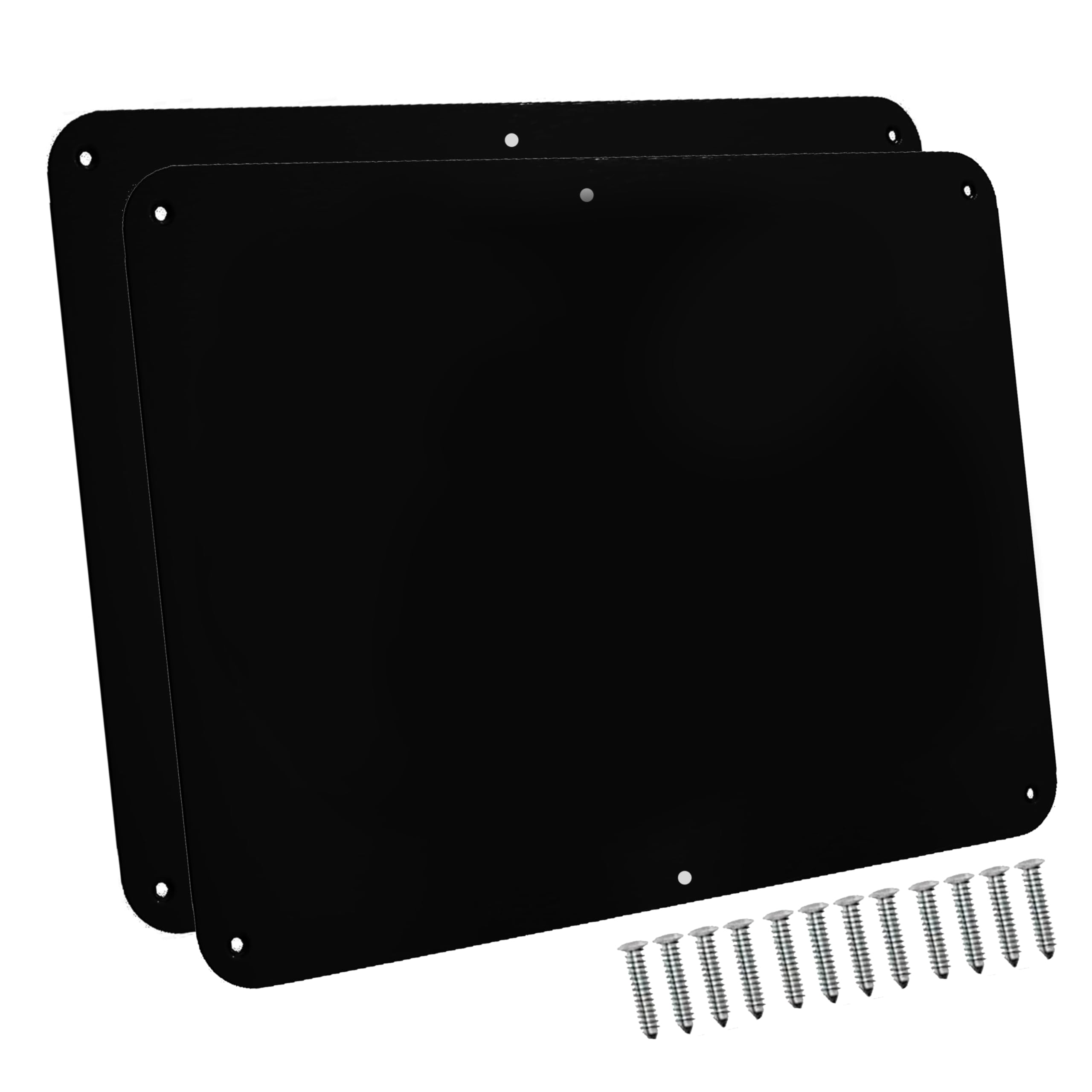 Photo 1 of 17.5inchX11.5inch Large Stainless Steel Plate for Magnets, 3M Adhesive Back, Mounting Screws, Ideal for Magnetic Shelf, Spice Holders, Fridge Magnets. Mount Anywhere! (Black, 2 Pack)