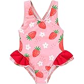 Toddler Swimsuit Girl Infant One Piece Swimwear Stripe Floral Summer Beach Bathing Suits with Bowknot