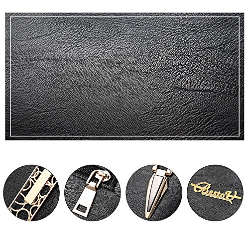 BestoU-Damen-Handtasche-Schwarz-gro-Leder-Damen-Schultertasche-Frauen-Umhngetasche-Schwarz