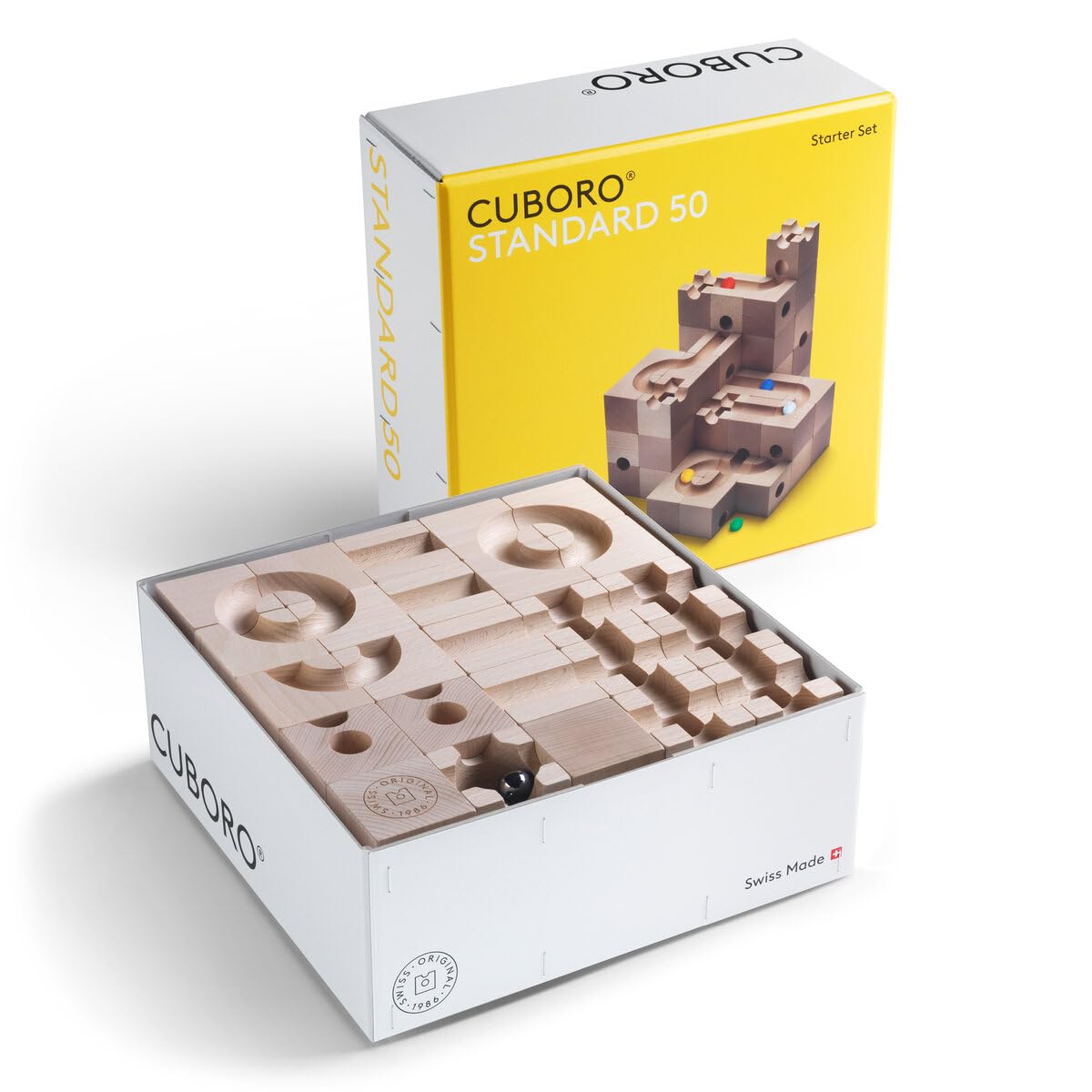 Cuboro Standard 50 Marble Run - The Large Starter Set