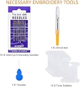 AUERVO Embroidery Floss 50 Skeins Pack 8m 6-Strand Threads with Bobbins Needles view 6