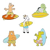 Cute Enamel Pins Set Various Novelty Cartoon Animal
