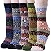 Loritta 5 Pairs Womens Vintage Style Winter Warm Thick Knit Wool Cozy Crew Socks, Multicolor 06