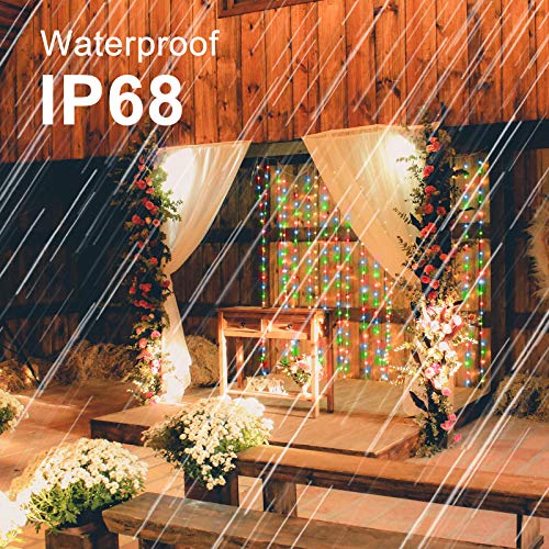 Leytn Rideau Lumineux 3 m x 3 m, Rideau Lumineux Extérieur de Noël 300LED USB Guirlandes Lumineuses 8 Modes Avec Télécommande, Decoration de Fenêtre, Noël, Mariage, Anniversaire, Maison, Patio
