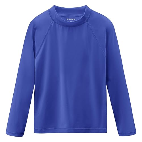 Boys Rash Guard Long Sleeve UPF 50+ Sun Protection Swim Shirt Rashguard  Fishing Surf Quick Dry Cool Beach Clothes for Toddler Youth Kids Klein Blue  5T