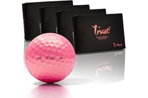 Trust Golf Balls - Aurora & Rosa Crystal Urethane Series | Eye-Catching & Easy to Spot | Maximum Distance, Soft Feel, Straight Flight, & Greenside Control | Blue, Orange, Pink, Yellow | 12 or 48 Balls