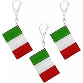 BQTBQT Italy Flag Keychain - Double Sided Acrylic D Shape Chains Italian Flags Key Chains Men and Women Style Car Key chain Gifts Decoration (3 Pcs)