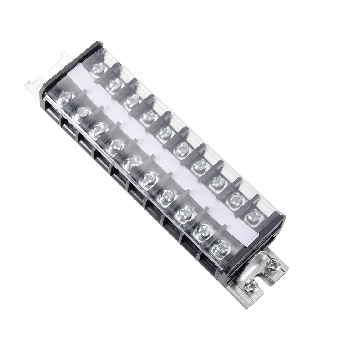 Sourcingmap Barrier Terminal Strip Block 660V 20A Dual Rows 10P DIN Rail Base Screw Connector