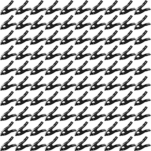 Online Best Service 100 pcs. 2" Inch Spring Metal Clamps Wholesale Bulk - All Black