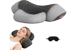 Artuvate Neck Massager, Fisiorest 3-in-1 Neck Massager Pillow, with Heat and Traction, Ergonomic Memory Foam Pillows for Shou