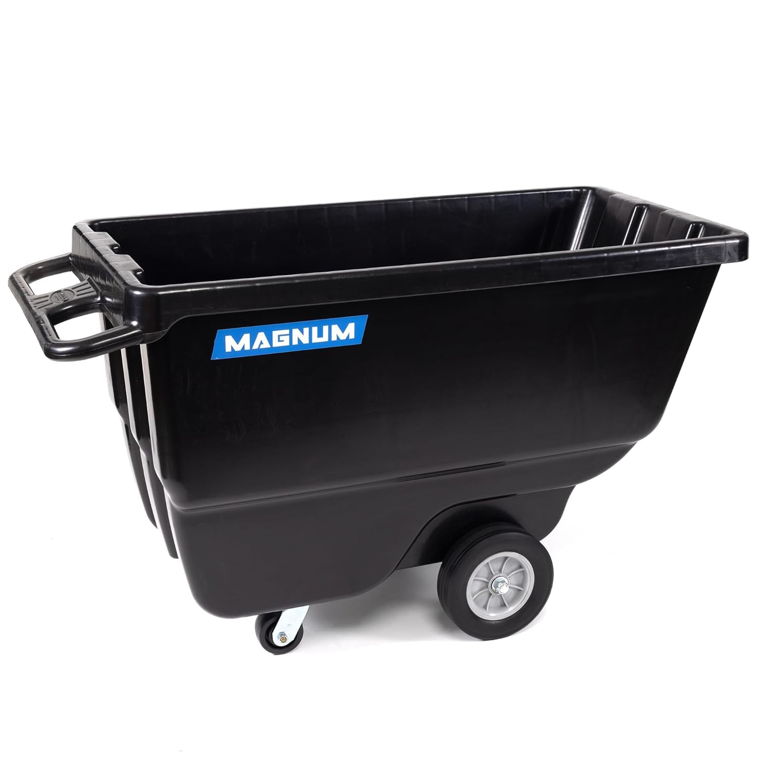 Photo 1 of ** MISSING WHEELS**MAGNUM TOOL Tilt Truck, 1 Cu. Yd. Covered Capacity Dump Cart with Heavy Duty 12” Wheels & 5” Casters for Handling Materials, Jobsites, 800 lbs, Trash Cart with Wheels DUC100-12