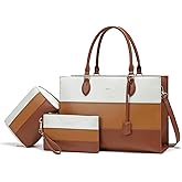 Keyli 3pc Sets Laptop Bag for Women,15.6 Inch Work Tote Bags Waterproof Leather Business Computer Briefcase Shoulder Handbag