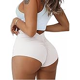 Women's High Waist Yoga Booty Shorts V Back Scrunch Butt Lifting Workout Gym Biker Dance Rave Bottoms Hot Pants Spandex