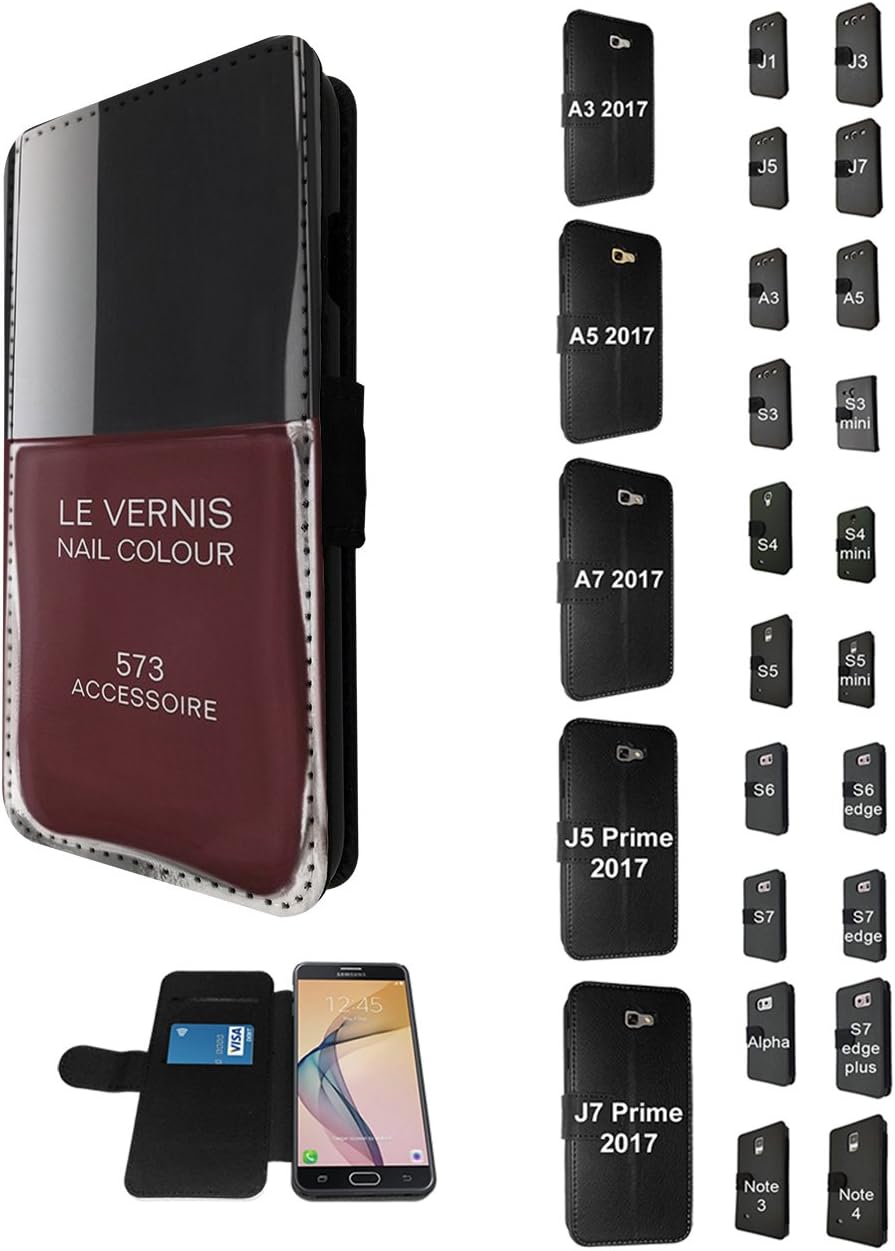 001693 - Designer Nail Polish Deep Red Burgundy Design SAMSUNG Galaxy S8 ACTIVE SM-G892A Flip Case Purse pouch Stand Cover