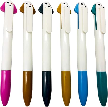Amazon Maydahui かわいい 2色 油性 ボールペン 12本セット 2色 赤 黒 0 5mm おしゃれ 多機能 多色 犬顔 カラフル 文房具 筆記用 手帳用 業務用 プレゼント おもしろ 自動 犬 ボールペン 学校 お祝い ギフト プレゼント 入学 卒業 個性 学生 オフィス用