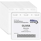 Clear ID Holder for Lanyard - ID Card Holder Waterproof (Inches, 4 x 3 Horizontal 100 Pack)