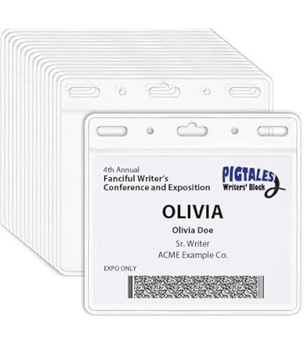 Amazon.com : Name Badge Holders Clear Badge Sleeve Plastic Lanyard Sleeves  for ID Holders (100 Pcs Horizontal) : Office Products