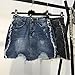 Women's High Waist Multi Button Fitted Club Demin Jeans Wrap Skirts Blue-L