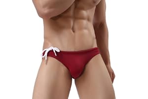 BRAVE PERSON Men's Fashion Low-Rise Swimming Briefs Pure Color Bikini Swimwear 1156