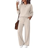 SteloVibe Women's 2 Piece Set Sweatsuits Lounge Outfits | 2 Piece Sweatsuits, Long Sleeve Sweatshirt, Wide Leg Lounge Pants, Travel Airport Clothes, Fall Winter 2026 Matching Sets