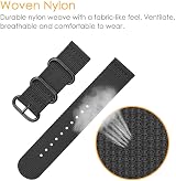 FINTIE Woven Nylon Band for Garmin Vivoactive 3 645 245 Music Smart Watch Black view 3