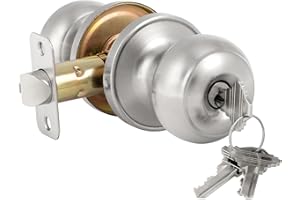 HOSOM Door Knob with Lock and Key, Keyed Entry Door Knob, Exterior and Interior Door Lock for Front Door Commercial and Residential Area, Entry Door Handle for Bedroom and Bathroom