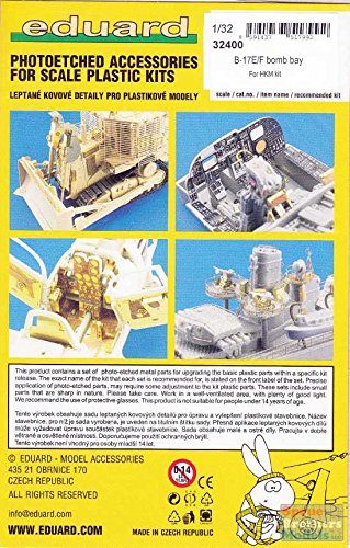 EDU32400 1:32 Eduard PE - B-17E B-17F Flying Fortress Bomb Bay Detail Set (for use with the HK Models kit) MODEL KIT ACCESSORY