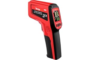 TempPro D50 Dual Laser Infrared Thermometer Gun for Cooking with Adjustable Emissivity & MAX/MIN/AVG Display, Laser Thermometer Gun for Cooking Industrial Use (NOT for Human)