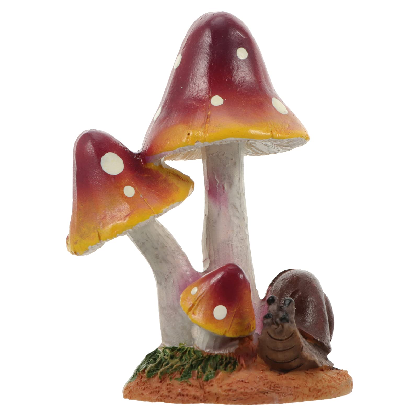 POPETPOP Miniature Mushroom Resin Fairy Garden Mushroom Snail Micro Landscape Ornaments Aquarium Decor for DIY Terrarium Fish Tank Decor