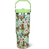 nmbnswo 30 oz Goldendoodle Tumbler with Lid, Insulated Coffee Travel Mugs Cup Water Bottle Dog Gifts for Women Girls