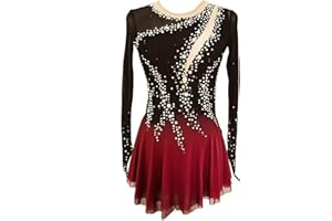 JoyCan Girls Black Sparkly Figure Skating Skirt for Ice Skating Performances