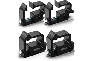 Cholila Cover 4 Pack Premium Aluminum Truck Topper Clamps, Black, Compatible with Chevy Silverado Sierra 1500 2500 3500, Dodg