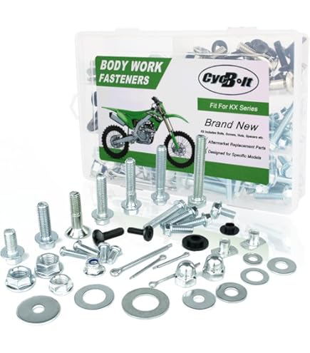 Pit Posse PP3358KA Track Pack Body Bolt Kit - Fasteners For Kawasaki KX & KXF Dirt Bike Plastics