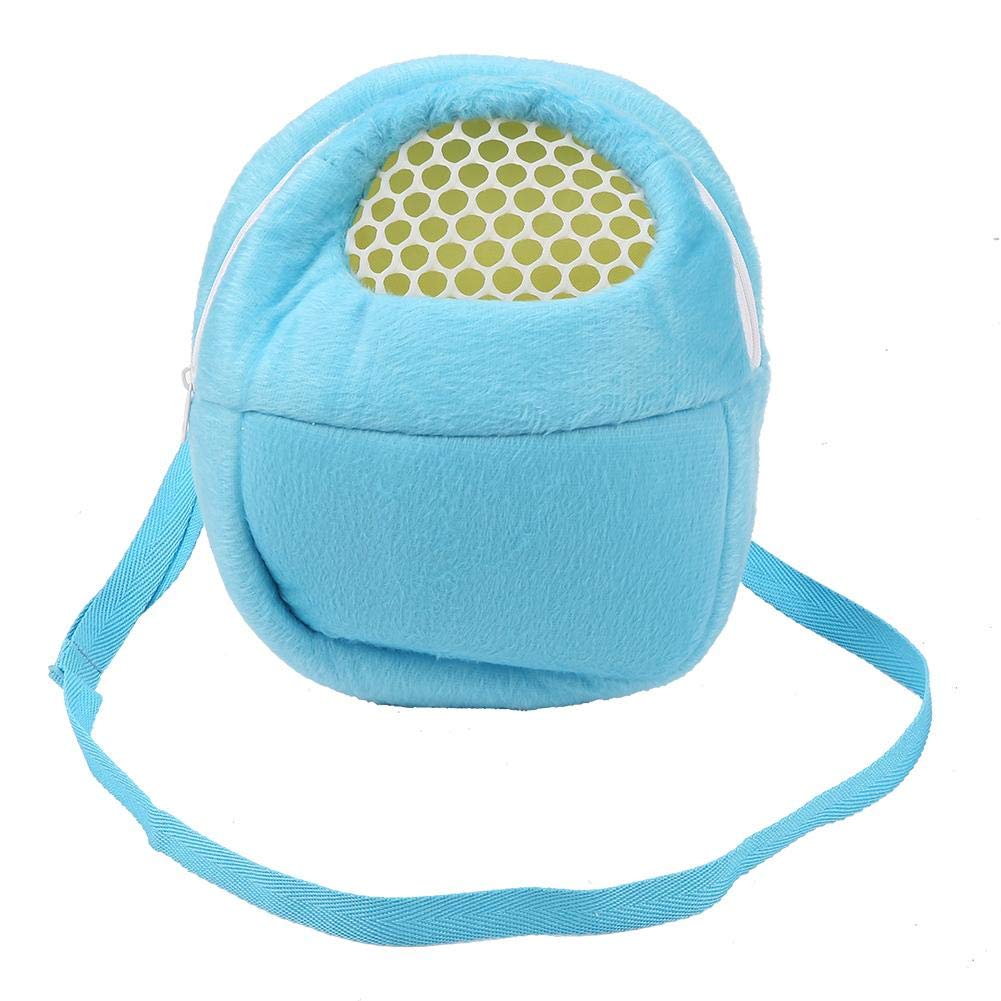 HEEPDD Pet Carrier Bag, Hamster Carrier Portable Breathable Outgoing Travel Bag with Shoulder Strap for Small Pets Hedgehog Sugar Glider Squirrel Rabbit (Blue M)