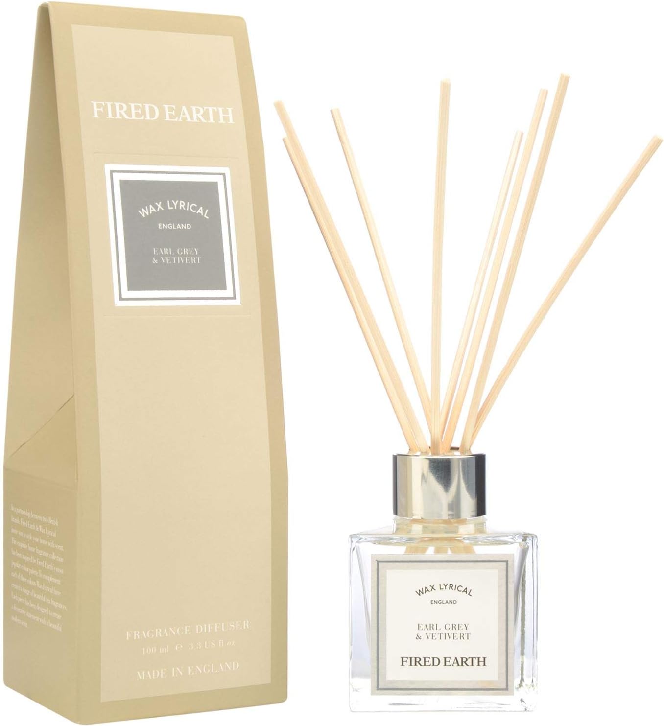 Fired Earth Wax Lyrical Collection Earl Grey & Vetivert Reed Diffuser 100ml