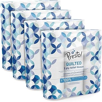 Amazon Marke Presto 3 Lagiges Toilettenpapier 36 Rollen 9 X 4 X 0 Blatter Amazon De Drogerie Korperpflege