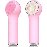 Silicone Facial Cleansing Brush, Portable Electric Face Scrubber with Heat and Vibration, 3 Modes Adjustable, Waterproof IPX6, USB-C Rechargeable, Deep Cleansing, Exfoliating and Massage