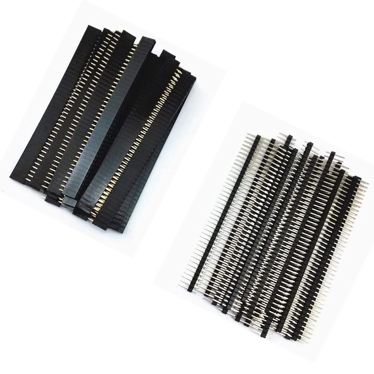 Photo 1 of 1x40 Pin 2.54mm Single Row Male and Female Pin Header Connector Kit PCB Board Pin Connector - (40 pcs)