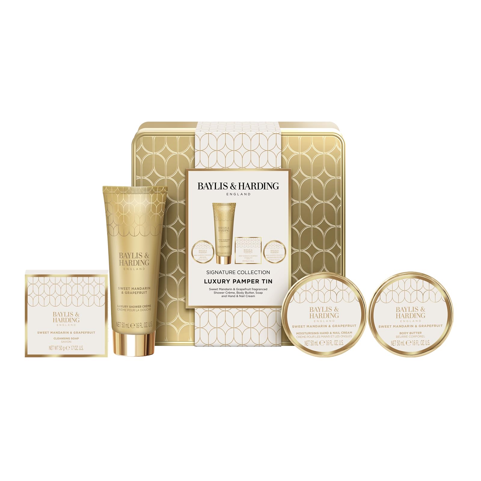 Baylis & Harding Sweet Mandarin & Grapefruit Luxury Pamper Tin Gift Set - Vegan Friendly (Pack of 1) — image 1