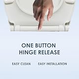 AQUALONA Premium Thermoplastic Toilet Seat Oval Soft Close Easy Fit White view 4