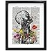 Susie Arts 8X10 Unframed Flowery Neck and Head Upcycled Vintage Dictionary Art Print Book Art Print Home Decor Funny Wall Art Anatomy Art V114