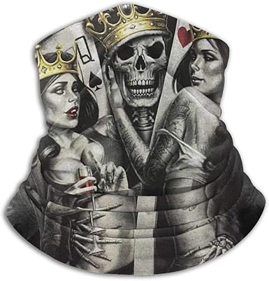 Skull Poker King Queen Cupid Face Mask Half For Dust Wind Uv Sun Protection Seamless 3d Bandana For Men Women Neck Gaiter Motorcycle Riding Biker Fishing Cycling Sports At Amazon Men S Clothing