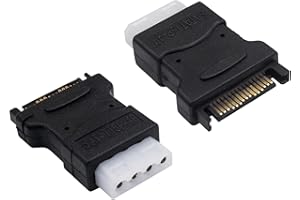 Duttek SATA to Molex Adapter, 15-Pin Male to 4-Pin IDE Female Connector for Hard Drives (2 Pack)