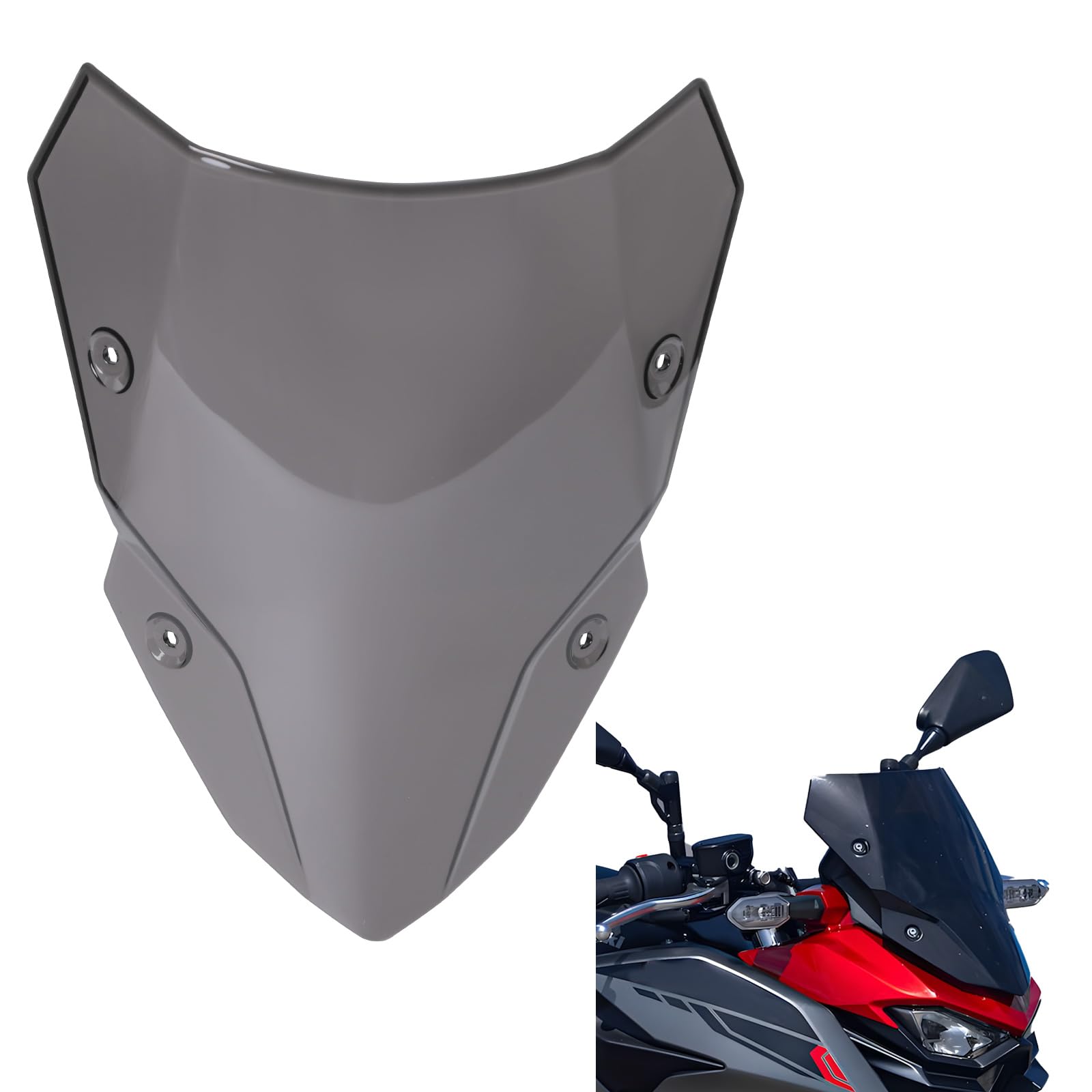 Photo 1 of LUXEMOTO Windshield for kawasaki Z500 2024 2025, Front Windscreen Wind Shield Air Deflector for Kawasaki Z500 SE ABS 2024 2025 Accessories (Dark Tinted)
